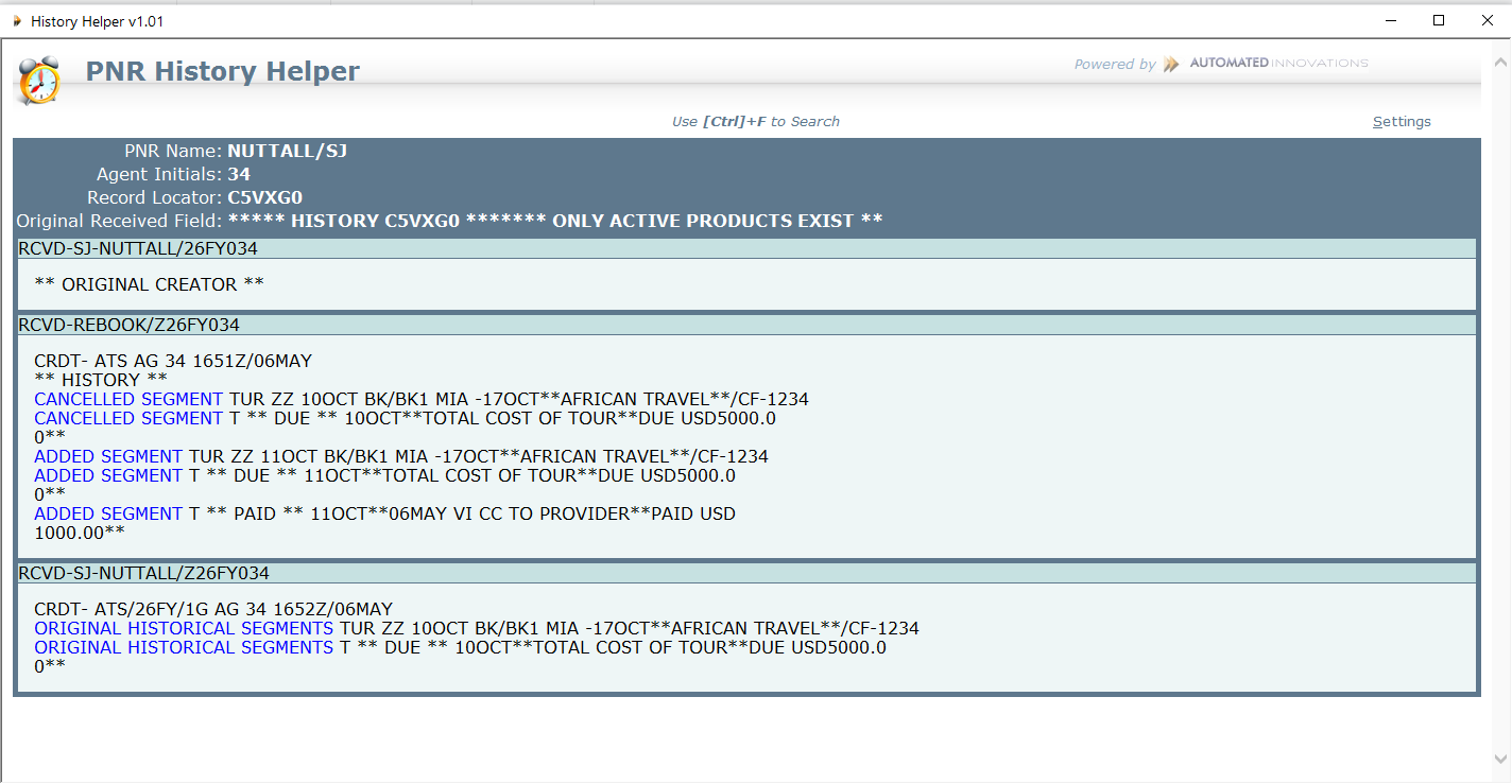 History Helper Screenshot
