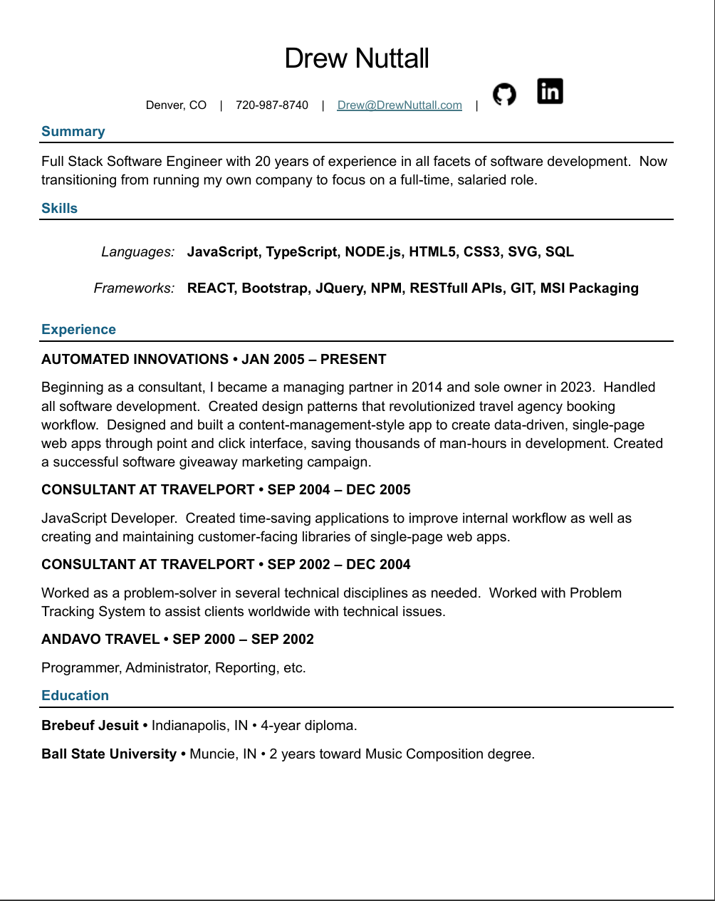 Resume Screenshot